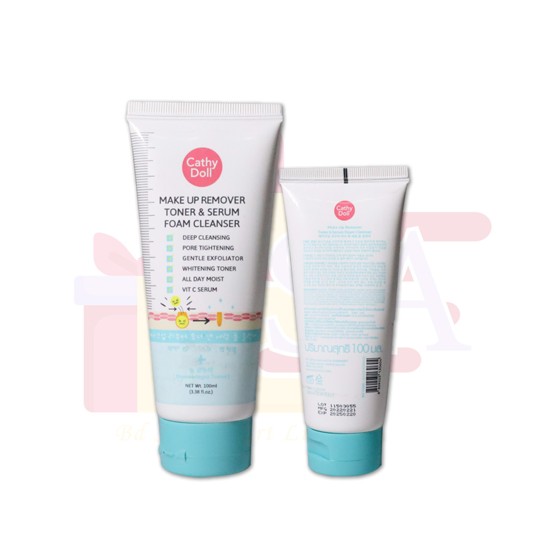 01 Cathy Doll Remover Toner & Serum Foam Cleanser 100ml - Image 1
