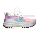 Ladies Gym Comfort Lightweight Round Toe Walking Pink White Shoes