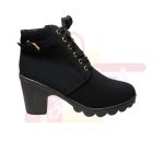 Women High Top Heel Lace Up Buckle Ankle Boots