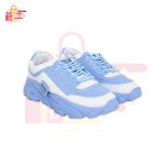 Womens Chunky Sneakers Blue White - Image 2