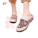 Women Slipper Ethnic Embroidery Summer Flat Shoe Linen Wedge Cloth Shoes Soft Sole - Image 2