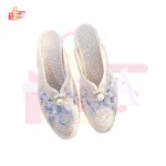 Women Cotton 7 Colors Embroidered Flat Slippers Summer Shoes - Image 3