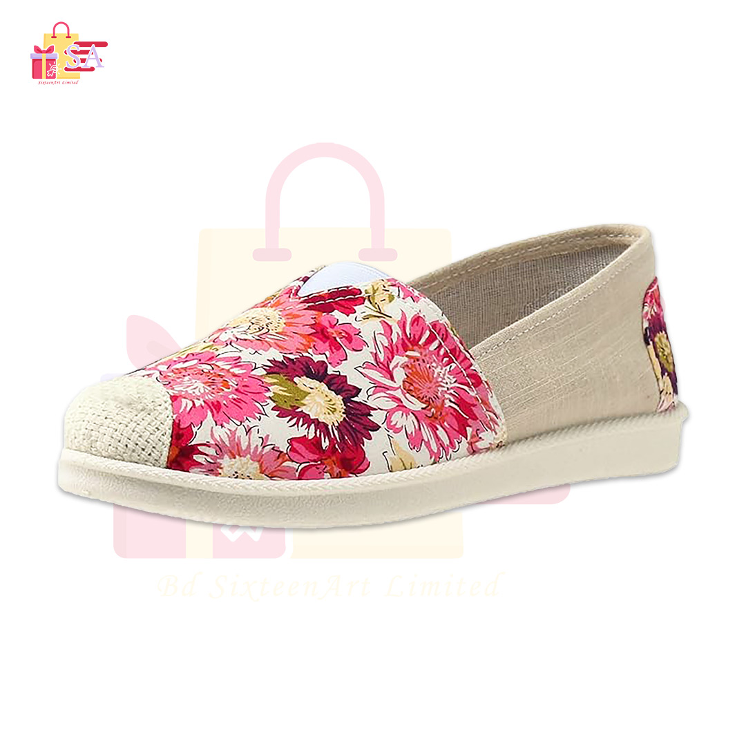Website Summer Fashion Ladies New Design Fabric Women Sneaker - Flower Print Loafer/Tommy Sneakers - Image 1