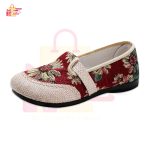 Fashion Low-Cut Straw Woven Pumps Ethnic Style Embroidered Girls Flower Prin Shoes