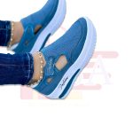 Ladies Casual Blue Breathable Sneakers - Image 3