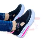 Ladies Casual Black Breathable Sneakers - Image 4