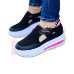 Ladies Casual Black Breathable Sneakers - Image 5
