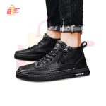 Pu-Leather Black Boots for Men Winter Sneakers - Image 3