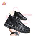 Pu-Leather Black Boots for Men Winter Sneakers - Image 2