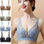 Premium Yellow Lace Bra for Women | Comfortable Wireless Support Bra with Elegant Floral Design