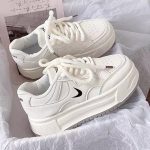 White Chunky Platform Sneakers