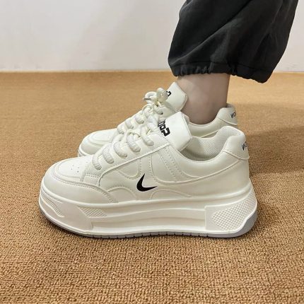 White Chunky Platform Sneakers