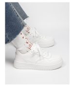 Classic all-white low-top sneakers
