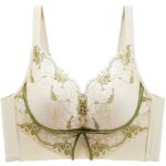 Premium Yellow Lace Bra for Women | Comfortable Wireless Support Bra with Elegant Floral Design - Image 5