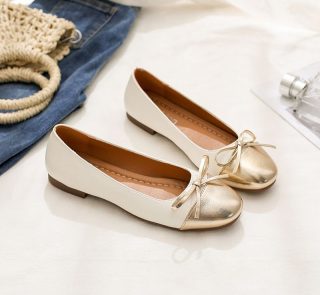 Golden Cap Toe Classic Ballet Shoes