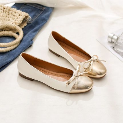 Golden Cap Toe Classic Ballet Shoes